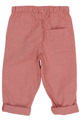 CHECK PANT WITH ELASTIC AT THE WAIST - Red Check Combi
