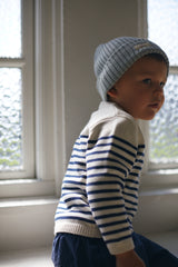 Knitted Striped Sailor Jumper - Cream Navi