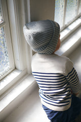 Knitted Striped Sailor Jumper - Cream Navi