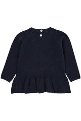 Lambwool Blouse W. Frill - Navy