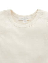 Pointelle Sleeve tee - Cloud