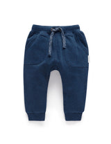 Indigo Slouchy Track Pants - Denim Melange