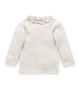 Fine Rib Jumper - Cloud Melange