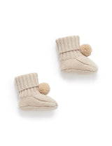 Cashmere Booties - Camel Melange