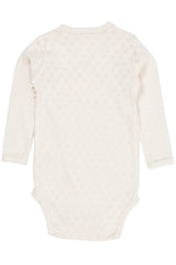 Pointelle Heart Crossover Body LS - Cream