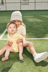 Pointelle Heart Cross Over Body - Pale Yellow