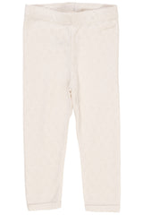 Pointelle Heart Leggins - Cream