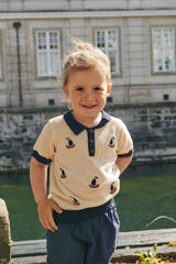 Polo With Boats - Cream Combi