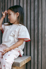 Seersucker Blouse W.Contrast Edge