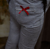 Striped Flare Pant - Navy / Cream Stripe