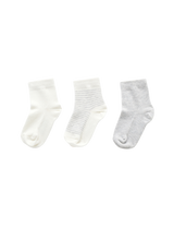 Purebaby 3 Sock Pack - Pale Grey Melange
