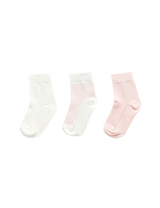 Purebaby 3 Sock Pack - Pale Pink Melange
