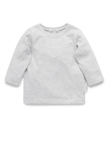 Purebaby Basic Long Sleeve Tee - Pale Grey Melange