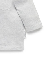 Purebaby Basic Long Sleeve Tee - Pale Grey Melange