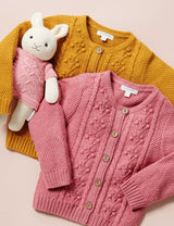Purebaby Berry Cardigan - Raspberry Melange
