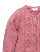 Purebaby Berry Cardigan - Raspberry Melange