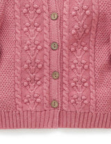 Purebaby Berry Cardigan - Raspberry Melange