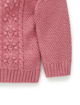 Purebaby Berry Cardigan - Raspberry Melange
