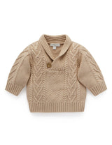 Purebaby Cable Jumper - Camel Melange