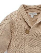 Purebaby Cable Jumper - Camel Melange