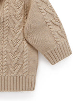 Purebaby Cable Jumper - Camel Melange