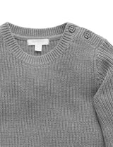 Purebaby Classic Rib Jumper - Smoke Melange