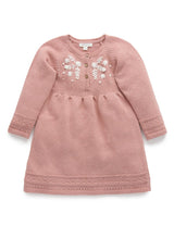 Purebaby Folk Dress - Crab Apple Melange