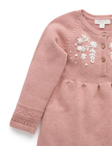Purebaby Folk Dress - Crab Apple Melange