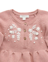 Purebaby Folk Dress - Crab Apple Melange