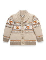 Purebaby Fox Cardigan - Fox Jacquard