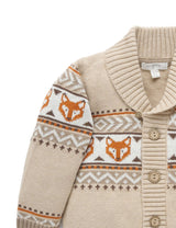 Purebaby Fox Cardigan - Fox Jacquard