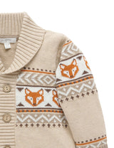 Purebaby Fox Cardigan - Fox Jacquard