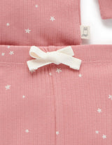 Purebaby Henley PJ Set - Crab Apple Starry Night Print