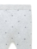 Purebaby Knitted Spot Legging - Cloud Spot Jacquard
