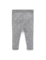 Purebaby Knitted Spot Legging - Smoke Spot Jacquard