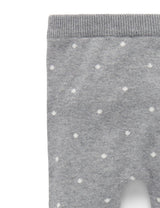 Purebaby Knitted Spot Legging - Smoke Spot Jacquard