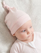 Purebaby Knot Hat - Pale Pink Melange