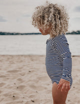 Purebaby L/Slv One Piece Rashie - French Stripe Print