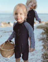 Purebaby L/S Sunsuit - French Navy