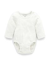 Purebaby Long Sleeve Ribbed Bodysuit - Vanilla