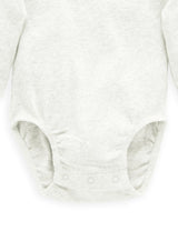 Purebaby Long Sleeve Ribbed Bodysuit - Vanilla