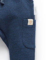Indigo Slouchy Track Pants - Indigo Melange