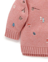 Forest Embroidered Jumper - Nectarine Melange