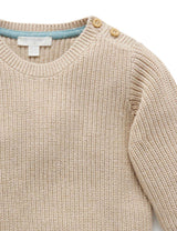 Classic Rib Jumper - Biscuit Melange