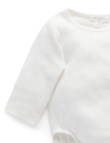 Purebaby Long Sleeve Ribbed Bodysuit - Vanilla