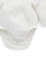 Purebaby Long Sleeve Ribbed Bodysuit - Vanilla