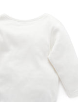 Purebaby Long Sleeve Ribbed Bodysuit - Vanilla