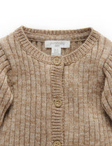 Chunky Rib Cardigan - Biscuit