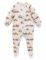 Printet Zip Growsuit - Road Trip Print