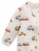 Printet Zip Growsuit - Road Trip Print